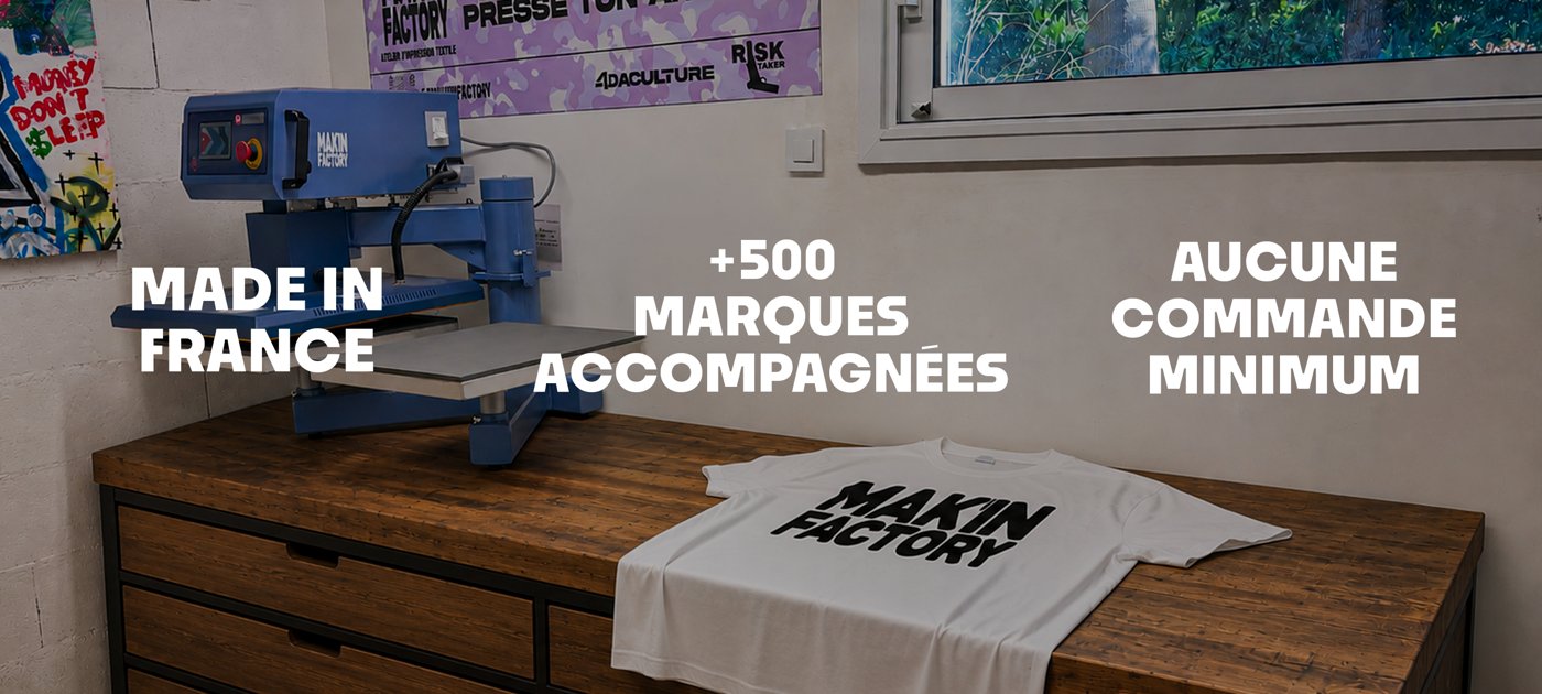 Atelier Mak'in Factory — impression DTF sur textile pour créateurs de marques de vêtements